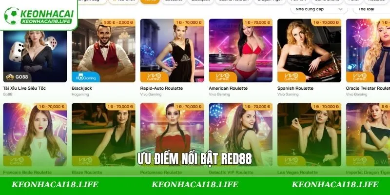Ưu điểm đáng kể của nền tảng RED88